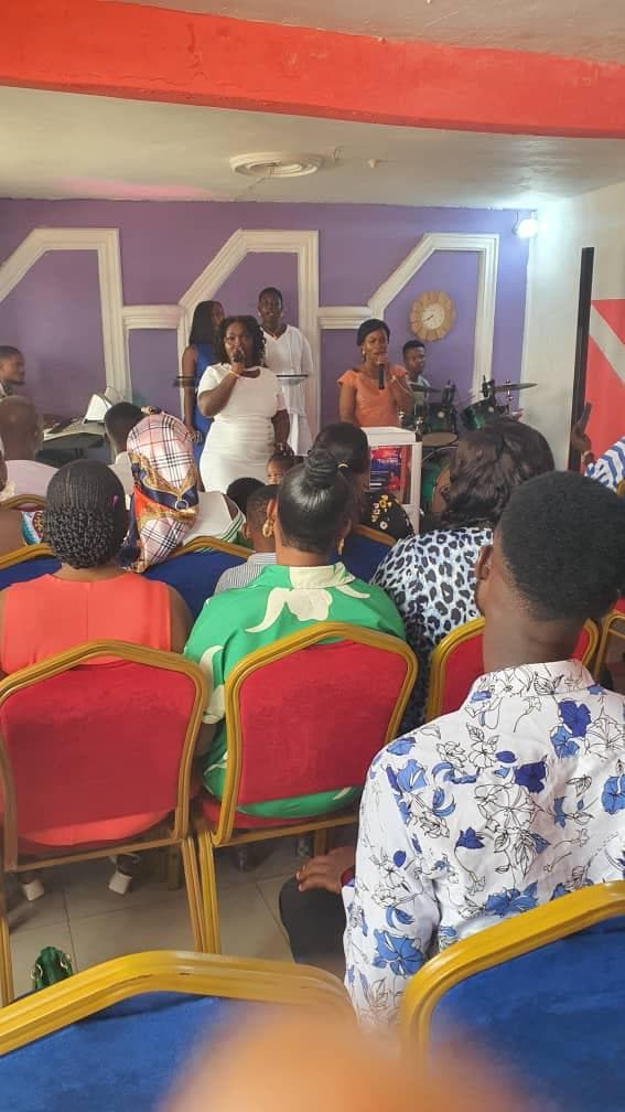Praise team ministering in song